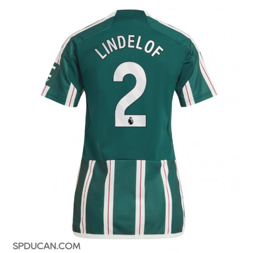 Zenski Nogometni Dres Manchester United Victor Lindelof #2 Gostujuci 2023-24 Kratak Rukav